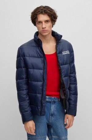 Chamarras Hugo Boss Slim-fit Puffer With Split Logo Hombre Azules Oscuro | 17596-VNAQ