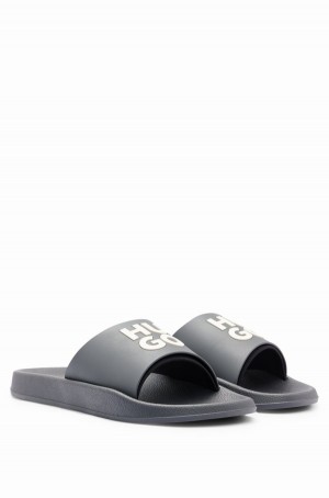 Chanclas Hugo Boss Logo-branded Straps Hombre Grises Oscuro | 25048-AURC