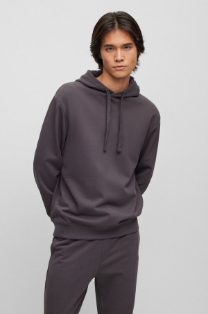 Chandals Hugo Boss Algodon-terry With Contrast Branding Hombre Grises Oscuro | 10947-OMVY