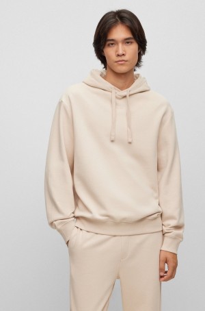 Chandals Hugo Boss Algodon-terry With Contrast Branding Hombre Beige Claro | 79314-IDHZ