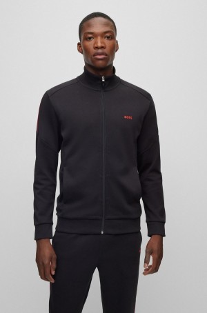 Chandals Hugo Boss Interlock-cotton With Contrast Branding Hombre Negros | 67139-TXFC