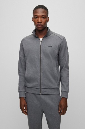 Chandals Hugo Boss Interlock-cotton With Contrast Branding Hombre Grises | 06721-ERVJ