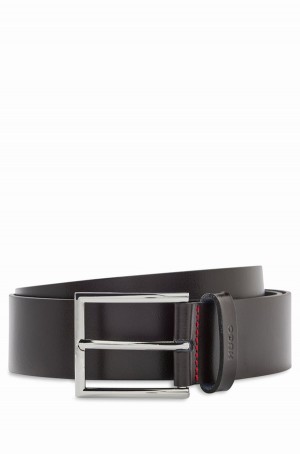 Cinturones Hugo Boss Cuero With Logo-stamped Keeper Hombre Marrom Oscuro | 39465-EZXJ