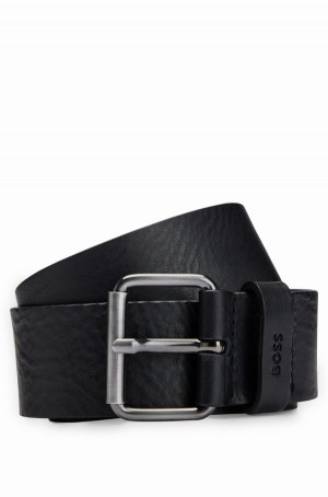 Cinturones Hugo Boss Italian-leather With Gunmetal-effect Hardware Hombre Negros | 71540-GIPT