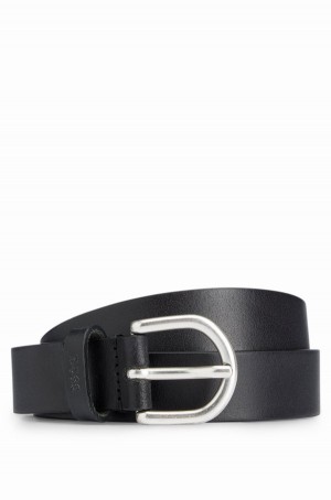 Cinturones Hugo Boss Italian-leather With Embossed-logo Keeper Mujer Negros | 48670-JLRX