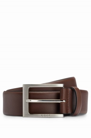 Cinturones Hugo Boss Nappa-leather With Pin Hebilla Hombre Marrom | 24038-LGDS