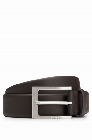 Cinturones Hugo Boss Nappa-leather With Pin Hebilla Hombre Marrom Oscuro | 19865-YQMF