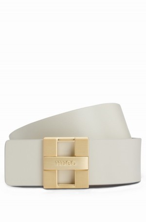 Cinturones Hugo Boss Reversible In Italian Cuero With Branded Hebilla Mujer Beige Claro | 35124-EOJK