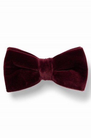 Corbatas Hugo Boss Bow In Algodon Velvet Hombre Rojos Oscuro | 03249-WKUA