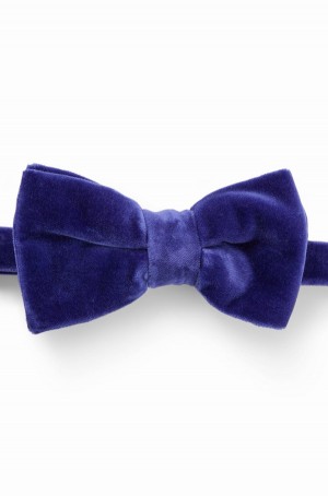 Corbatas Hugo Boss Bow In Algodon Velvet Hombre Azules Oscuro | 31580-TEYK