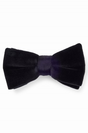 Corbatas Hugo Boss Bow In Algodon Velvet Hombre Negros | 27349-DGBY