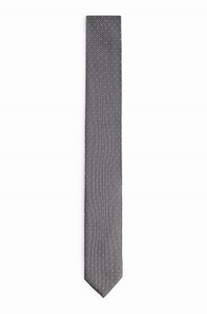 Corbatas Hugo Boss Dot-pattern In Silk Jacquard Hombre Grises Oscuro | 32865-DFNB