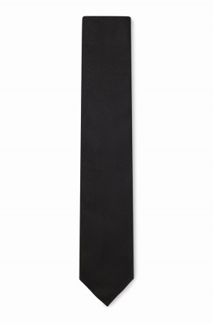 Corbatas Hugo Boss Formal In Silk Jacquard Hombre Negros | 64527-QIXT