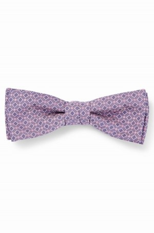 Corbatas Hugo Boss Italian-made Bow In Patterned Silk Hombre Morados Claro | 37548-GNFT