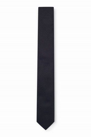 Corbatas Hugo Boss Italian-made In Pure-silk Jacquard Hombre Azules Oscuro | 38025-FUCT