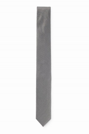 Corbatas Hugo Boss Micro-pattern In Silk Jacquard Hombre Grises Oscuro | 29168-WYQL