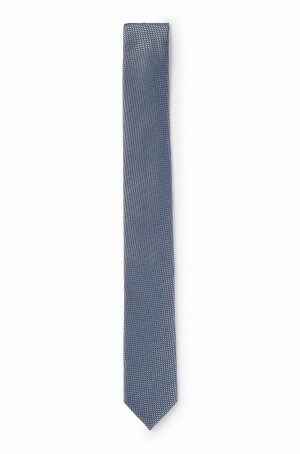 Corbatas Hugo Boss Micro-pattern In Silk Jacquard Hombre Azules Claro | 25738-JRUA