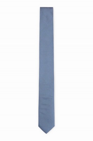 Corbatas Hugo Boss Micro-patterned In Pure Silk Hombre Azules Claro | 46827-JGRY
