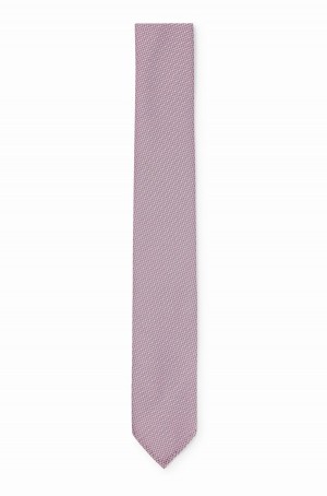 Corbatas Hugo Boss Micro-structured In Recycled Fabric Hombre Rosas Claro | 80726-ROYA
