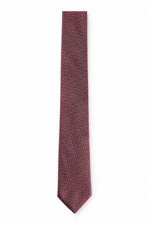 Corbatas Hugo Boss Patterned In Pure Silk Hombre Rojos | 29584-XWPM