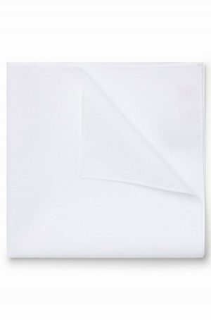 Corbatas Hugo Boss Pocket Square In Algodon Poplin Hombre Blancos | 20149-HGNW