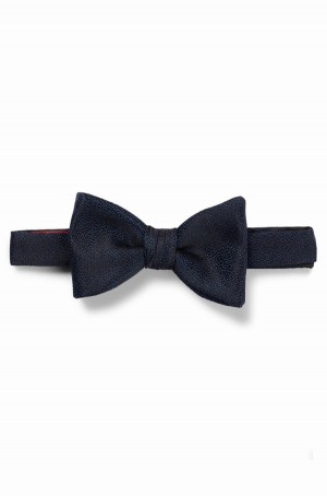 Corbatas Hugo Boss Pre-tied Bow With Micro Pattern Hombre Azules Oscuro | 21076-ELKO