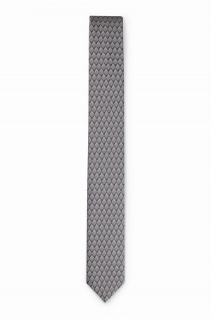 Corbatas Hugo Boss Printed-pattern In Silk Jacquard Hombre Negros | 98025-CKMI