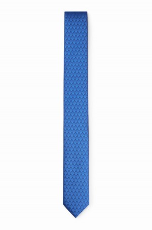 Corbatas Hugo Boss Printed-pattern In Silk Jacquard Hombre Azules | 83049-JPXI