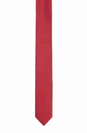 Corbatas Hugo Boss Pure-silk With Jacquard-woven Pattern Hombre Rojos | 29756-XUVC