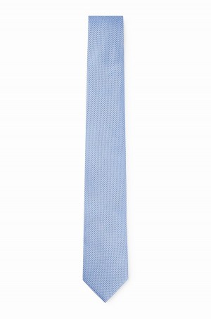 Corbatas Hugo Boss Silk And Set With Micro Pattern Hombre Azules Claro | 93024-QDAY