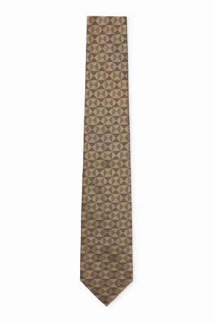 Corbatas Hugo Boss Silk With Jacquard Pattern Hombre Marrom Claro | 80671-CVGB
