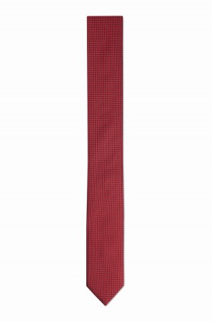 Corbatas Hugo Boss Silk-blend With Jacquard Pattern Hombre Rojos Oscuro | 32679-TCVK