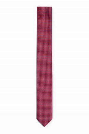 Corbatas Hugo Boss Silk-jacquard With Micro Pattern Hombre Rosas | 53247-HPJA