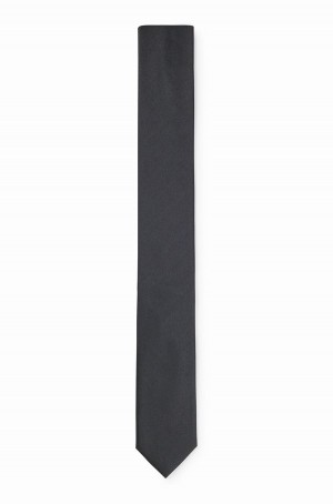 Corbatas Hugo Boss Tie In Pure-silk Twill Hombre Negros | 78032-HIFS