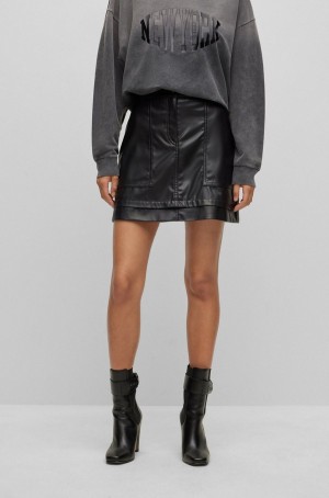 Falda Hugo Boss Slim-fit With Patch Pockets Mujer Negros | 62531-JEVK