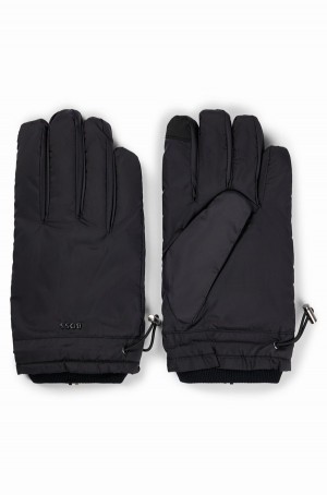 Guantes Hugo Boss Acolchado In Ripstop Fabric With Touchscreen-friendly Fingertips Hombre Negros | 35902-DTNP