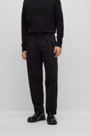 Jeans Hugo Boss Anchos-leg In Comodidad-stretch Denim Hombre Negros | 91234-PHSG
