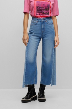 Jeans Hugo Boss Directo-fit In Two-tone Blue Denim Mujer Azules | 42159-NKTC