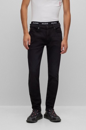 Jeans Hugo Boss Extra-slim-fit In Black Comodidad-stretch Denim Hombre Negros | 81026-FMRZ