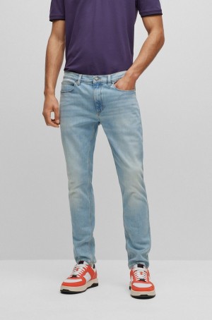 Jeans Hugo Boss Extra-slim-fit In Blue Comodidad-stretch Denim Hombre Azules Claro | 45876-HVFA