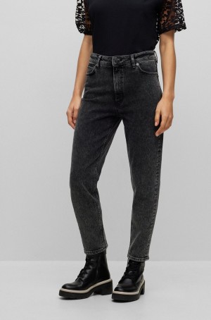 Jeans Hugo Boss High-waisted In Black Comodidad-stretch Denim Mujer Grises Oscuro | 85671-ZTYQ