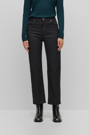 Jeans Hugo Boss High-waisted In Blacked Denim Mujer Negros | 86432-VYIP