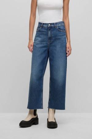 Jeans Hugo Boss High-waisted In Blue Stretch Denim Mujer Azules Oscuro | 79810-WTPR