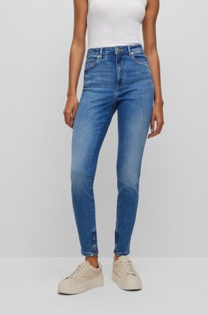 Jeans Hugo Boss High-waisted In Blue Super-stretch Denim Mujer Azules | 14380-RNWO