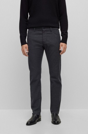 Jeans Hugo Boss Regular-fit In Anti-wrinkle Denim Hombre Azules Oscuro | 92601-ZOYG