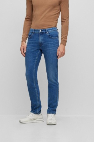 Jeans Hugo Boss Regular-fit In Blue Comodidad-stretch Denim Hombre Azules | 09714-TPQJ