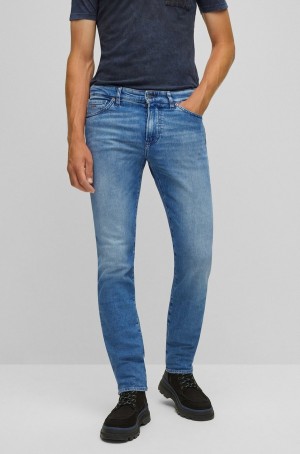 Jeans Hugo Boss Regular-fit In Blue Comodidad-stretch Denim Hombre Azules | 78603-ENDW