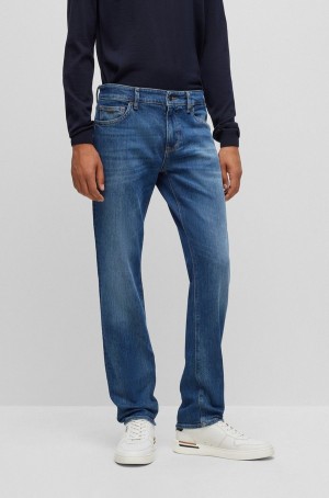 Jeans Hugo Boss Regular-fit In Blue Comodidad-stretch Denim Hombre Azules Oscuro | 94768-CNZM