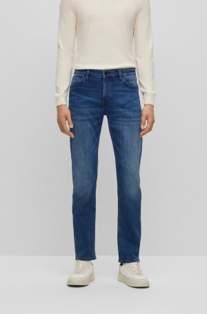 Jeans Hugo Boss Regular-fit In Blue Coolmax® Denim Hombre Azules Oscuro | 34917-MCYF