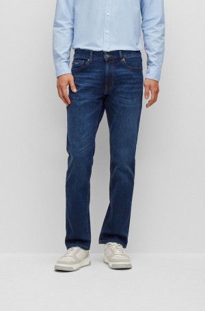 Jeans Hugo Boss Regular-fit In Blue Heavyweight Denim Hombre Azules Oscuro | 85471-LYFP